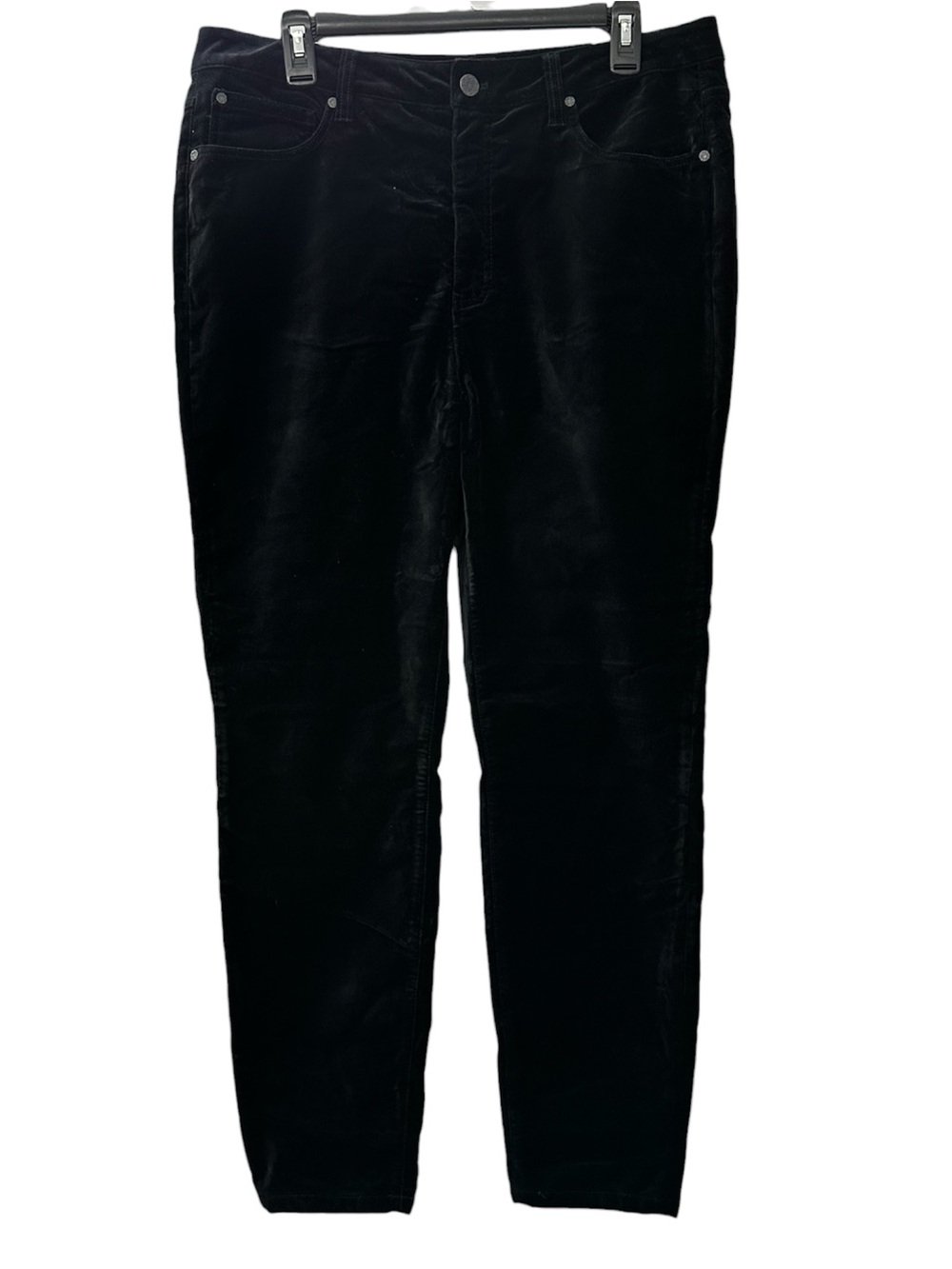 NWT Soft Surroundings Pants Black Velveteen Skinny Ankle Women’s Size 14